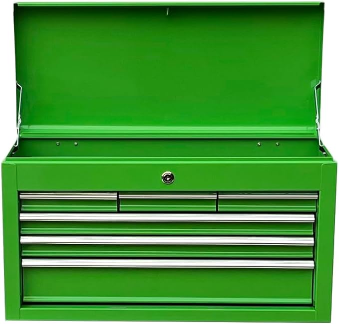 Workington Portable Metal Tool Chest with 6 Drawers, 24" 6-Drawer Tool Chest Cabinet with Ball Bearing Drawer Slides, Steel Tool Storage Box Organizer 4005 Green