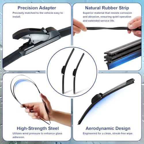 KAIYI 24" + 21" Windshield Wipers Compatible with Dodge Charger 2012-2023,Chrysler 300 2011-2023,Nissan Titan 2017-2022 Premium Automotive Replacement Windshield Wiper Blades 2 Pack