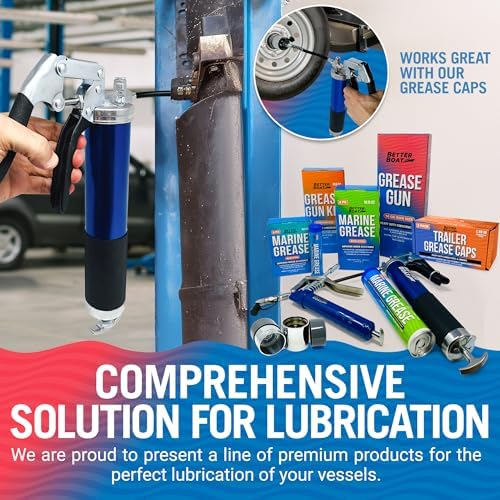 Manual Grease Gun Kit, 14 Oz Cartridge, Pistol Grip, Marine Wheel Bearing
