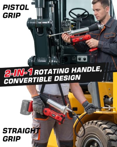 Cordless Grease Gun Compatible with Mil-wau-kee18V Battery, 2-in-1 Design