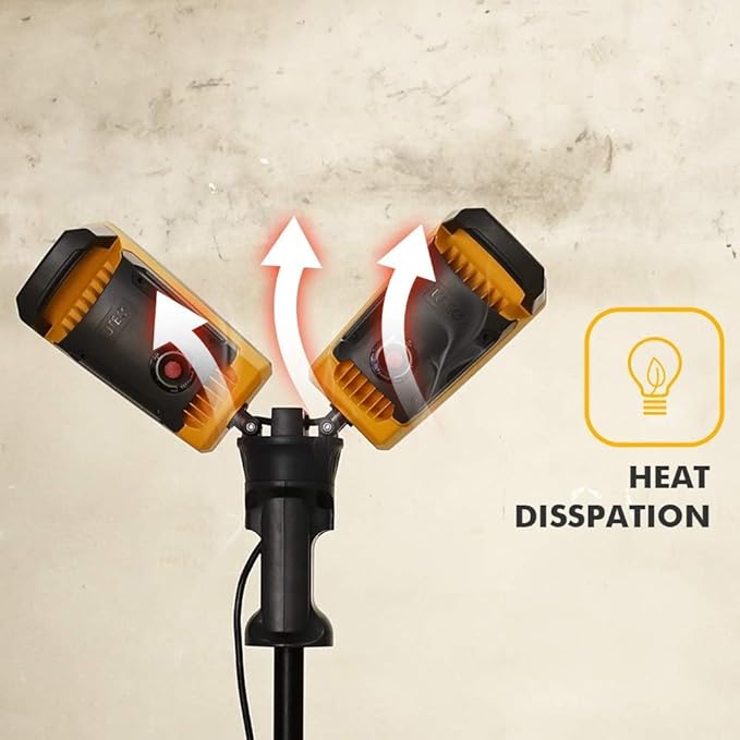 【Upgraded】LUTEC 6290Max 15000 Lumen 138W Dimmable LED Work Light with Telescoping Tripod, Adjustable Color Temperature Dual-Head Work Light with Stand and 8 Ft 3-Prong Power Cord