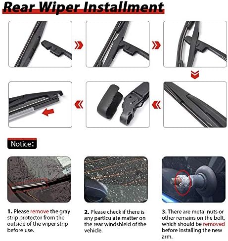 Replacement for Acura MDX 2007-2016, Rear Windshield Wiper Arm Blade Set - OTUAYAUTO Factory OEM Style 76720STXA01