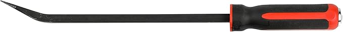ARES 46007-17.5-Inch Pry Bar - Angled Tip for Lifting and Prying - Comfortable Non-Slip Double Injection Handle
