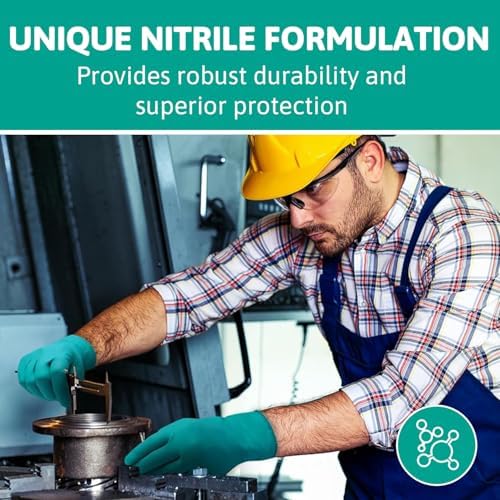 TouchNTuff 92-600 Nitrile Gloves - Disposable, Chemical Splash Resistant, Size Large.
