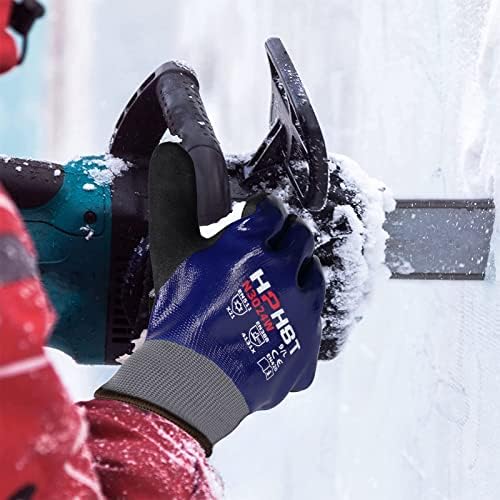 Waterproof Work Gloves,Winter Work Heavy Duty Oil Resistant Gardening with Nitrile Coating