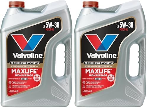 Valvoline Extended Protection High Mileage with Ultra MaxLife Technology 5W-30 Full Synthetic Motor Oil 5 QT (Pack of 2)
