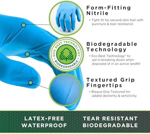 SHOWA 7500PF Nitrile Disposable Gloves, 4 Mil, Small (1 Box/100 Gloves)