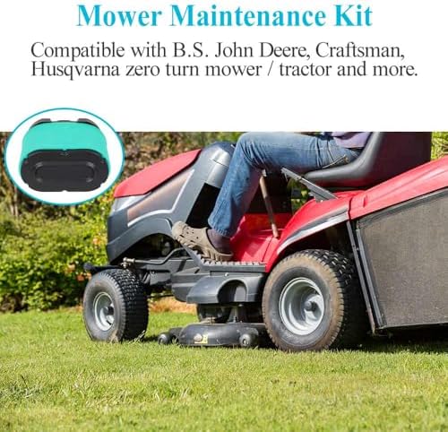 HOODELL 792105 Air Filter 696854 Oil Filter Kit Compatible with 407777 445877 Engine John Deere D170 Z425 Lawn Mower, Replace MIU11515 Air Filter
