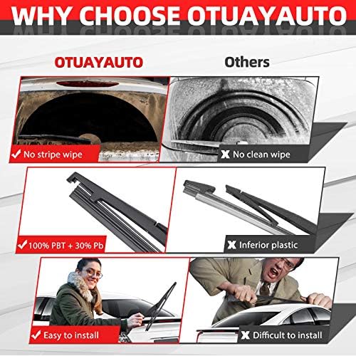 OTUAYAUTO Rear Windshield Back Wiper Arm Blade Set - Replacement for KIA Sportage 2011 2012 2013 2014 2015 2016 OE:988111H000