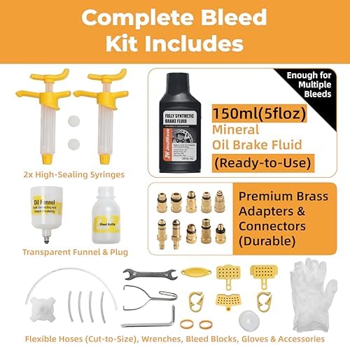 Hydraulic Brake Bleed Kit for Shimano & Magura, Mineral Oil 150 mL