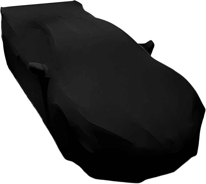 SR1 Performance USA Ultraguard Corvette Car Cover Custom Fit for C8 Corvette (2020-2026) – Indoor Stretch Satin Dust Protection, Soft Breathable Snug Fit (Black)