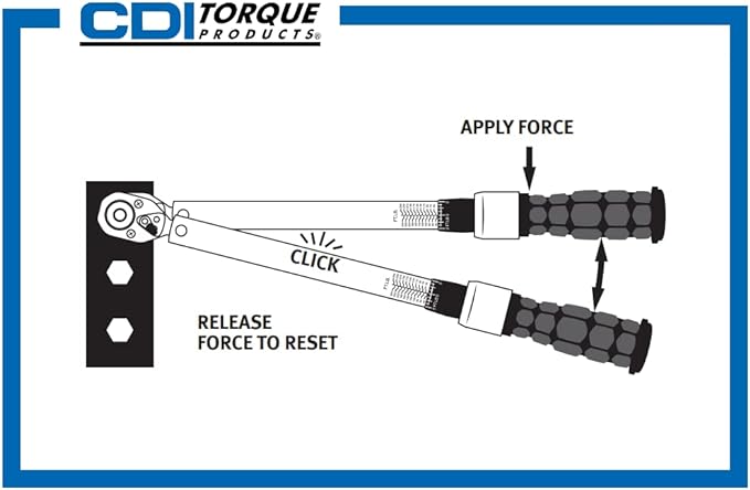 CDI 3/4 Inch Drive Adjustable Click Torque Wrench, Range 80-400 Ft Lbs / 85-491 Nm (4004MFRMH)