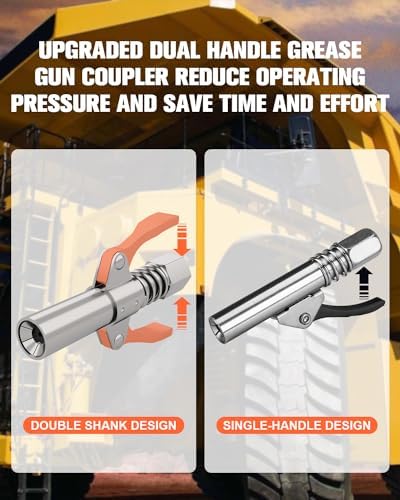 Grease Gun Coupler, 12-Inch Flexible Grease Gun Hose Kit, 1-Pack
