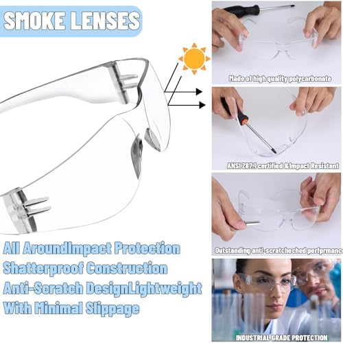 50 PCS Safety Glasses for Men Women, ANSI Z87.1 Eye Protection Glasses