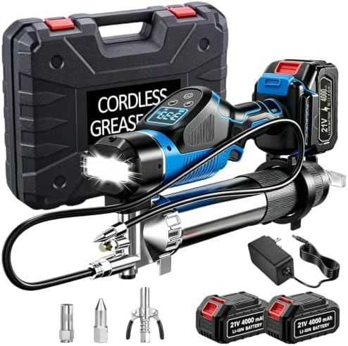 Brushless Cordless Electric Grease Gun Kit with 2×4.0Ah Batteries
