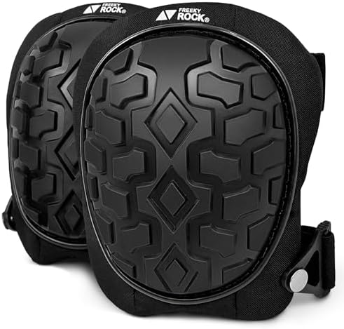 Professional Knee Pads for Work Construction with Heavy Duty Cap Foam Padding Gel Cushion Knee Pads for Men, Comfortable Adjustable Strong Strap, Military Grade Rivet for Flooring Gardening