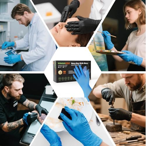 TREEGO Blue Nitrile Gloves, X-Large, 6 Mil Medical Exam Gloves, 1000 Count