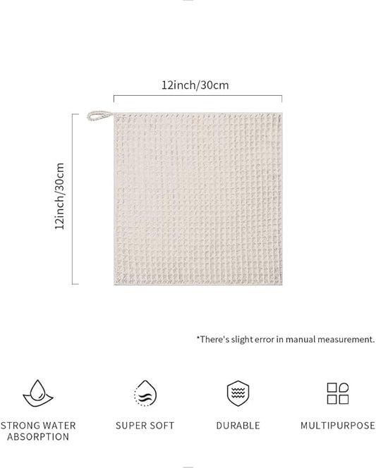watchget Barista Micro Cloth 6 Pack, Microfiber Barista Cleaning Towels Microfiber Waffle Weave Kitchen Dish Cloth Coffee Bar Towel Coffee Machine Cleaning Cloth, Khaki(12"x12")