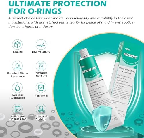 Molykote 4 Electrical Insulating Compound 150g/5.3 oz Silicone Grease Adhesive Sealant for Valve O-Rings and Metal Plastic Lubrication, Waterproof Low Volatility Translucent White from Dow Corning DC4