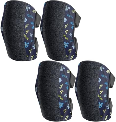 2 Pack Garden Knee Pads for Women, Foam Padding Work Kneepads, Blue Flower