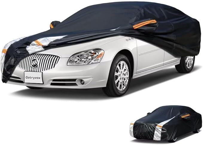 Sedan Car Cover for Buick Lucerne (2006-2011) All-Weather Outdoor Waterproof Rain Snow UV Sun Protector Full Exterior Weatherproof,Indoor Car Cover.