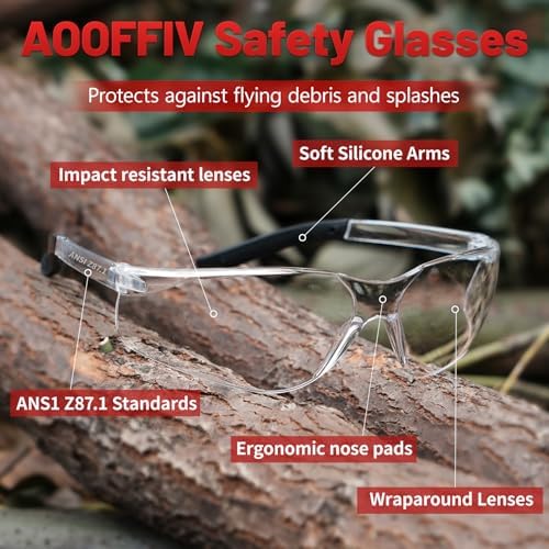 ANSI Z87 Safety Glasses for Men of 100, Lab Eye Protection Glasses