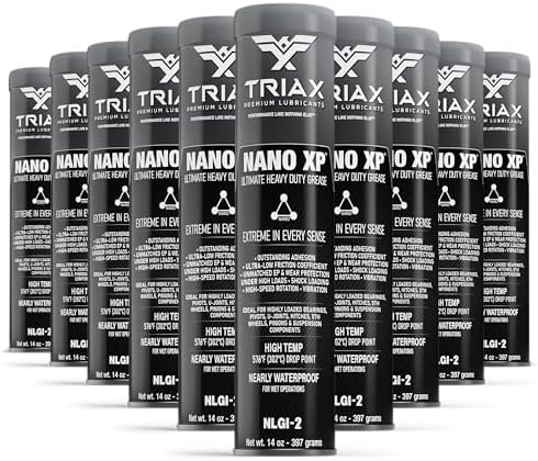 TRIAX Nano XP Grease Ultra Heavy Duty | Moly, Tungsten & Graphite | Wheel Bearings | 5th Wheel | High Temp (14 Oz; 10 Pack)