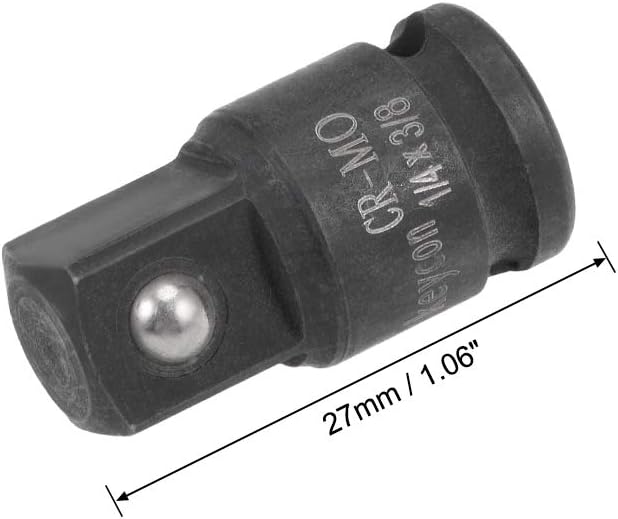 uxcell 2pcs 1/4" Drive (Female) x 3/8" (Male) Impact Socket Adapter for Use with Air Impact Wrenches, Breaker Bars, Ratchets, CR-MO Steel