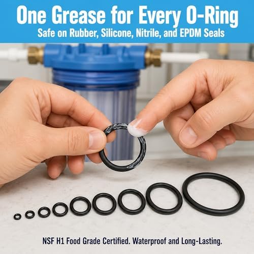 LVAP Food Grade Silicone Grease for O-Rings, Faucets & Plumbing - NSF H1 Waterproof Silicone Lubricant for Pool & Spa, KitchenAid Stand Mixer, RV Seals & Valves - Silicone Paste 50g