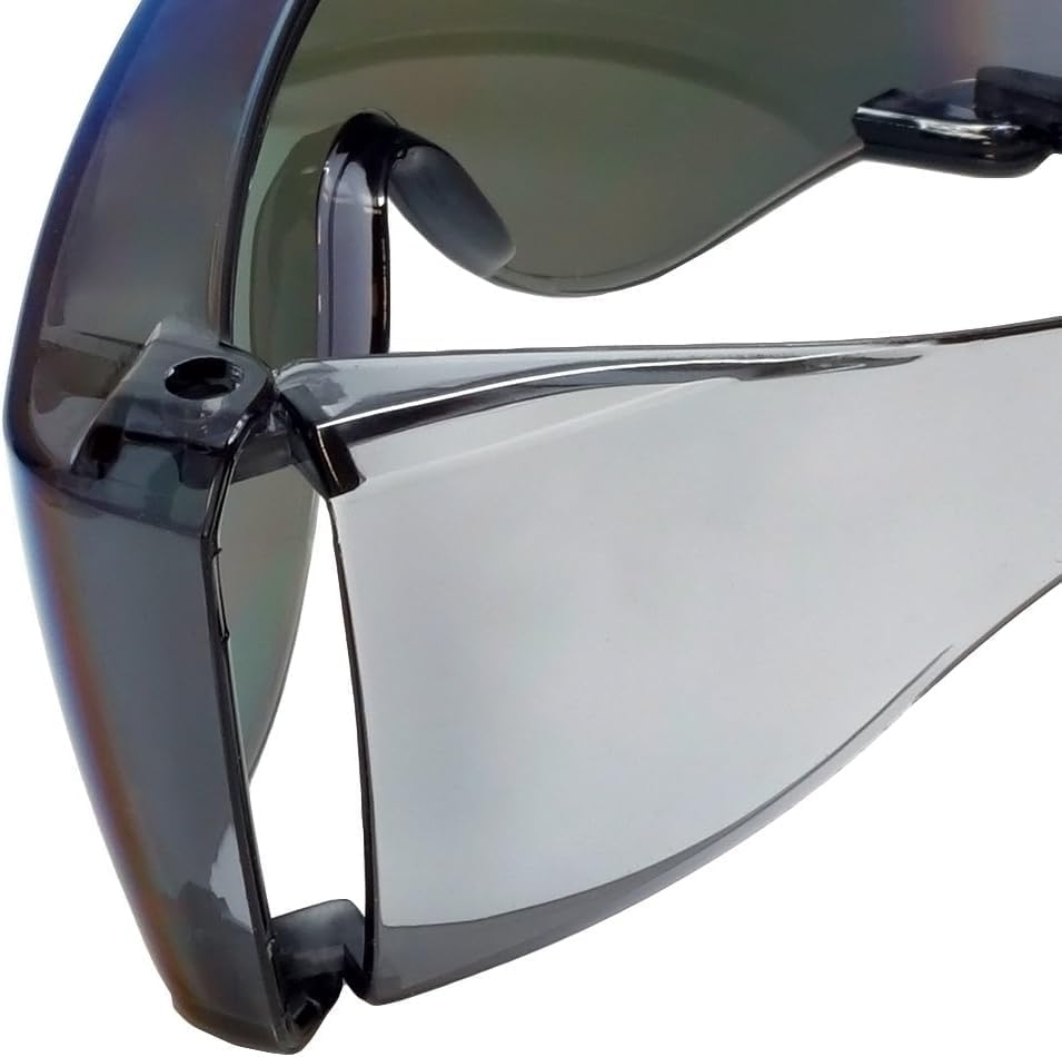 Calabria 3000 Fitover Safety Glasses with Uni-Lens – [Blue/Green/Silver Mirror - 3 Pack] Wrap Around Eye Protection | Anti-Fog Scratch Resistant | Protective Eyewear
