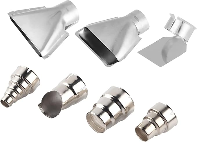 7pcs 35-40mm Heat Gun Nozzles Kit Stainless Steel Hot Air Soldering Station Replacement Parts for Repair Tool Accessory 1500-2000W
