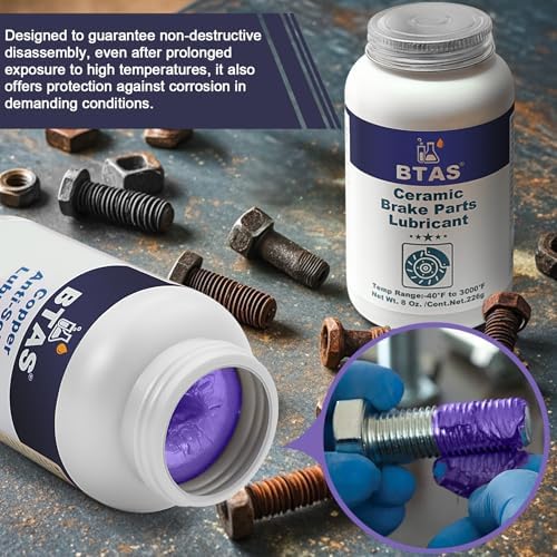 BTAS Silicone Brake Parts Lubricant, Pad, Caliper Slide Pin Lube Grease 8oz