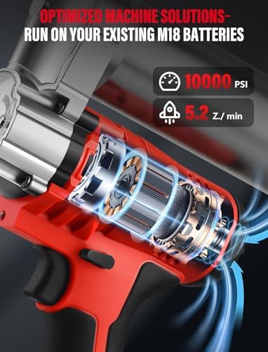 Grease Gun Cordless 10000 PSI for M18 Max Milwaukee 12in Spring Hose