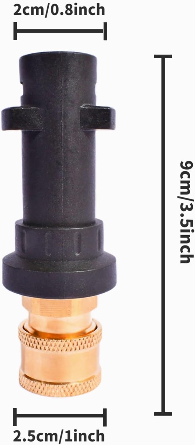 Pressure Washer Gun Adapter 1/4'' Quick Connect Fitting Spray Nozzle Tips Sets Multiple Degrees Brass Female Pressure Washer Accessories Only Compatible Karcher K2, K3, K4, K5, K6, K7,Foam Gun Parts