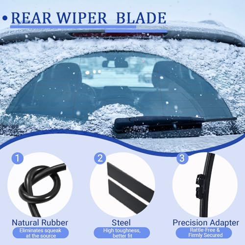 KAIYI 12" Rear Wiper Blade Compatible with Honda Civic 2022 2023 2024 2025