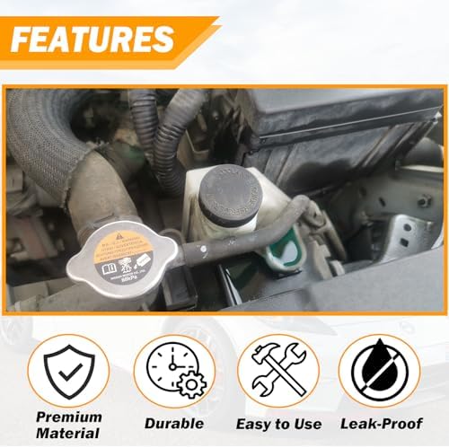 21712-79900 Black Coolant Reservoir Cap 2PCS Engine Radiator Coolant Water Tank Cap Radiator Overflow Tank Lid Cap Compatible with Nissan Murano Rogue Versa Quest, Fit for Infiniti EX35 FX37 G35 M35