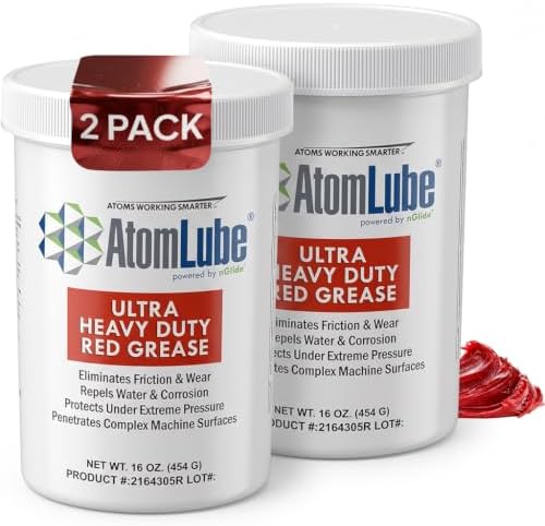 AtomLube Ultra Heavy Duty Red Grease, 2-Pack of 16 oz Jars