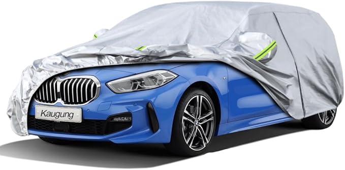 Kaugung 6 Layers Car Cover Custom Fit BMW E87 E88 F20 F21(2004-2025), Waterproof All Weather Resistant Outdoor Indoor Sun Rain Dust S Protection.(USA Warehouse,Within 3-7 Days) Silver