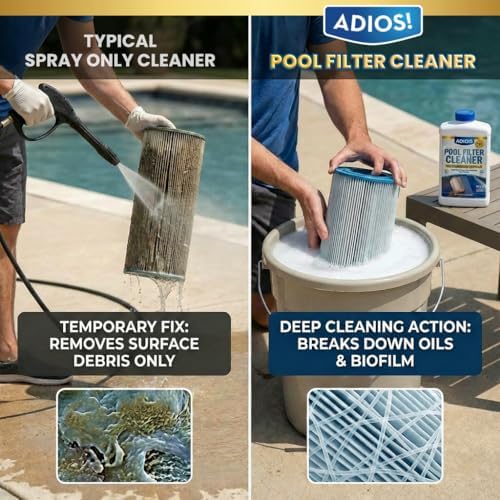 Pool Filter Cartridge Cleaner Soak and Degreaser with Enzymes - 16oz