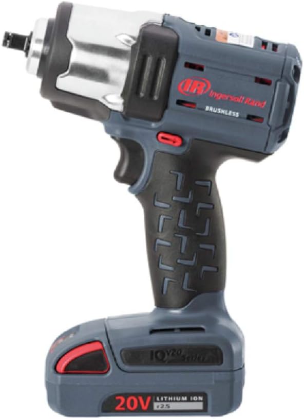 Ingersoll Rand W5133-K12 3/8" 20V Cordless Impact Wrench 1 Battery Kit, 550 ft-lb Torque, Friction Ring Retainer, Pistol