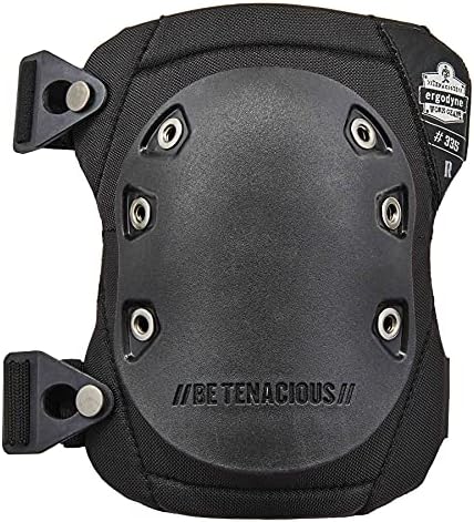 Ergodyne ProFlex 335 Slip Resistant Rubber Cap Knee Pads, Black, Buckle Closure