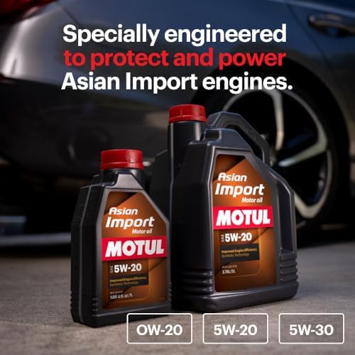 Motul Asian Import 5W20 Synthetic Oil | API SP, ILSAC GF-6A | Supports Fuel Efficiency and Long-Term Engine Protection | Compatible with Honda, Toyota, Nissan, Hyundai, Kia, Subaru | 1L