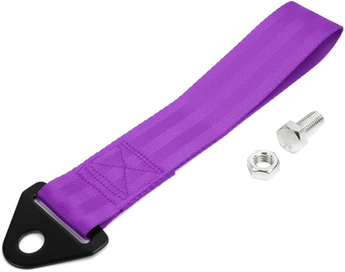 RASTP Racing Tow Strap, Car Modification Sports Trailer Belt Fit for Front or Rear Front Bumper Decorative (Purple)