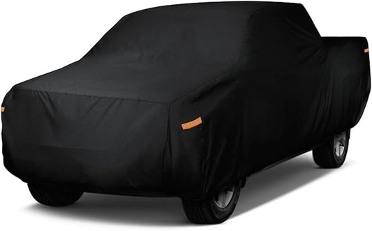 EzyShade 10-Layer Truck Cover Waterproof All Weather. See Vehicle Size-Chart for Accurate Fit. Outdoor Pickup Truck Covers Chevy Silverado F250 F350 RAM Sun Snow Rain. Black, Size T6 (See SizeChart)
