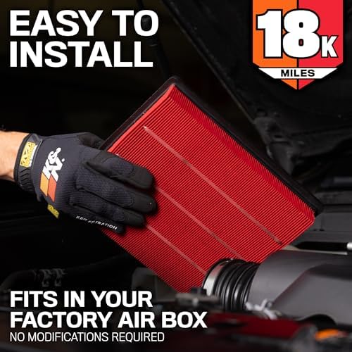 K&N Engine Air Filter: Long Life 18,000 Mile Replacement Air Filter: Compatible with 2014-2024 Nissan/Renault L4 (Rogue, Qashqai, X-Trail, Kadjar, Koleos, QM6), KNA-5016