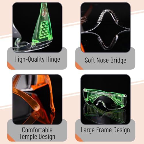 UNCO- Safety Goggles Over Glasses, Protective Goggles, Anti Fog, Work, Safety Glasses Over