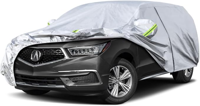 Koukou SUV Car Cover Custom Fit Acura MDX from 2001 to 2025, Waterproof Car Cover All Weather for Automobiles Outdoor Indoor with Zipper Door, Sun Rain Dust Snow Protection.