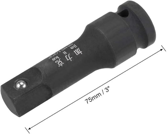 uxcell 1/2" Drive by 3" Impact Extension Bar for Use with Air Impact Wrenches, Breaker Bars, Ratchets, CR-MO Steel