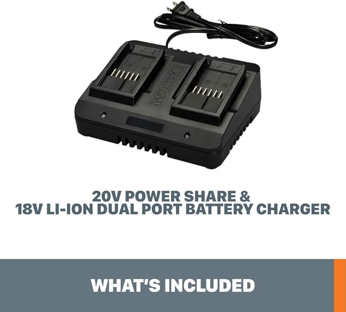 Worx WA3770 20V Li-ion Dual Port 2 Hour Charger