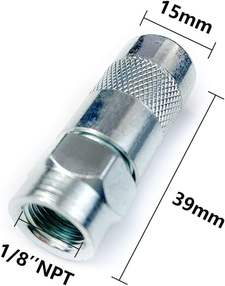 6 PCS Grease Gun Nozzle tip, Grease Nozzle Metal Replacement Grease tip Nozzle Fitting Nipple Grease Gun Lubrication Accessories, Steel Copper Grease Gun